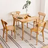 Mesa cuadrada pequeña de madera maciza moderna nórdica para uso doméstico en apartamentos pequeños, mesa de comedor simple para ocio y conversaciones en el balcón