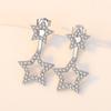 Pendientes de Estrella Completamente Diamantados Pendientes de Diseño Pendientes de Lujo Accesible de Nicho Pendientes Versátiles de Moda Joyería Transfronteriza Venta al por Mayor