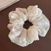 Renda de Malha Bordada Francesa Elástico de Cabelo Intestino Grosso para Mulheres Elástico de Cabelo com Laço Rabo de Cavalo Baixo Porco Elástico de Cabelo Intestino Grosso Corda de Cabeça Cabeça