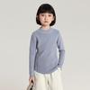 Pudding Haru Roupas Infantis Tops Meninas Cor Lisa Malha Base 2025 Outono Novo Gola Alta Meia-calça Malha Infantil