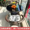 Mesa y Sillas de Ocio para Balcón Juego de Tres Piezas Combinación Mesa y Sillas de Ocio para el Té Sillas de Mimbre para Patio Mesa y Sillas de Mimbre para Exteriores