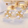 Qiao Lanxuan Nueva Entrada Pendientes de Perla de Lujo Pendientes Elegantes Retro con Pasador de Plata s925 Pendientes de Diseño Nicho