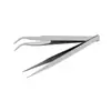 Pinzas Rectas de Codo de Acero Inoxidable Hechas a Mano Material DIY Clip para Cosas con Pedrería Joyería para el Cabello Herramienta para Perlas Accesorios