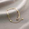 Pulsera Yunyao Inoxidable de Acero de Titanio Más Vendida Transfronteriza para Mujer con Trébol de Cuatro Hojas e Incrustaciones de Diamante, Personalidad Estilo Ins, Galvanoplastia al Vacío de 18K