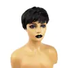Amazon Moda Peluca Europea y Americana África Caliente Cabello Corto Micro-rizado Cabello Corto Liso Atractivo Cabello Roto Flequillo Recto Auricular