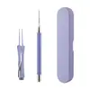 Cureta de ouvido com luz, ferramenta de limpeza de ouvido luminosa, silicone, artefato de limpeza de ouvido infantil, pinça para remover cera do ouvido, colher visual para limpeza de ouvido