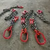 Eslinga de cadena de elevación G80 de acero al manganeso de una pata, doble pata, cuatro patas, Eslinga de cadena industrial de acero al manganeso de alta resistencia