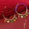 Pulsera tejida a mano de Xizang con Nudo de Flor de Melocotón de la Fortuna de Cinco Vías, Cuerda Multicolor Estilo Étnico, Pulsera de Cuerda Roja de la Montaña Wutai