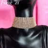 Moda Europea y Americana Joyería Gargantilla Elementos de Personalidad Sencillos Tendencia para Mujer Collar de 14 Hileras Cadena para el Cuello Multicapa de Diamante Venta Caliente