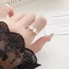 Anel Aberto Ajustável com Laço de Renda Olho de Gato Anel Feminino de Nicho Alto Padrão Luxo Leve Anel para Dedo Indicador