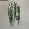 Simulação de grama Longxu, aspargos, lasanha fofa, material de flor de plástico dourado, fileira de chão de casamento estilo mori verde, arranjo de flores de teto