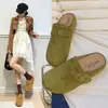 Mules cerrados de suela gruesa para aumentar la altura estilo Birkenstock para mujer, nuevo modelo otoño 2026, zapatillas tipo perezoso sin cordones con diseño de hendidura en la punta