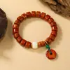 Pulseras de Hueso de Vaca Natural de Xizang para Hombres y Mujeres, Venta al por Mayor de Hueso de Yak Vintage Estilo Étnico Joyería Retro, Cuentas de Barril de Hueso