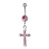 Joyería de perforación de venta caliente de productos básicos transfronterizos acero inoxidable clavo diamante colgante de cruz ombligo anillo para el ombligo