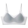 Simple Ultradelgado Transpirable Cómodo en Forma de U Hermoso Espalda Ropa Interior de Mujer Copa Integrada Fija Sin Aro de Acero Camisola Chaleco de Cuello Redondo