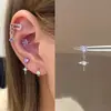 Colección de Pendientes de Hueso del Oído Morado de Ensueño Pendientes de Zirconia Pendientes Planos Espirales de Titanio Médico para el Hélice Pendientes de Hueso del Oído Morados