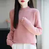 Otoño Invierno Andy Terciopelo Cuello Medio Alto Listo para Usar Capa Base Superior Suéter para Mujer Holgado Capa Interior Tejido Comercio Exterior