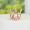 Adornos Decorativos para Hornear Pastel de Cumpleaños Infantil Corona Pequeña de Princesa Tocado Corona Pequeña de Dedo de Aleación de Diamante en Forma de Corazón