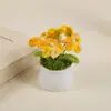 Flor de Miosótis Puf Pote Lã Produto Acabado Transfronteiriço, Vasinho de Flor Pequeno Tricotado à Mão, Decoração de Escritório, Acessório de Carro, Presente