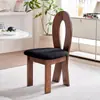 Mesa y Sillas de Comedor Vintage Estilo Francés, Sillas de Comedor de Madera Maciza para Uso Doméstico, Estilo Wabi-Sabi de Mediados de Siglo, Tocador de Diseñador, Respaldo de Sirena
