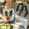 Bolsas aisladas de papel de aluminio brillante plateado, bolsas desechables para llevar, bolsas hechas a medida, bolsas de tela no tejida comerciales