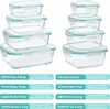 Recipiente Transparente Resistente ao Calor para Armazenamento de Alimentos Transfronteiriço, Marmita de Grau Alimentício, Marmita Retangular de Vidro Borossilicato Alto, Amazon