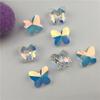 Colgante de mariposa con agujero recto, directo de fábrica, cuentas sueltas de vidrio con agujero horizontal, accesorios de joyería para bricolaje, pulsera de cuentas hecha a mano, collar
