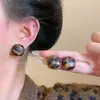 Pendientes Geométricos Retro con Estampado de Leopardo para Otoño e Invierno para Mujer, Pendientes de Gama Alta Estilo Maillard, de Nicho con Estilo, Lujo Accesible y Pendientes Únicos