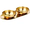 Cuenco de Salsa Dorado de Acero Inoxidable con Bandeja Plato de Condimento para Fondue Hogar Tazón Pequeño Set de Platos para Salsa para Sumergir Transfronterizo de Amazon