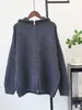 Cárdigan de punto con capucha y doble cremallera, tejido grueso con hilo de colores, nuevo estilo otoño/invierno 2026, holgado y casual, versátil para mujer