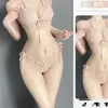Conjunto de lencería sexy talla grande con tiras, que incluye un bikini tipo tanga y un conjunto de tres piezas con diseño de entrepierna abierta para un atractivo adicional.