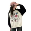 Sudadera para Niñas Otoño e Invierno 2024 Nuevo Estilo Niño Grande Niñas Coreana Otoño Manga Raglán Top Ropa Estilo Occidental para Niños