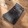 Moda Casual Retro de Otoño e Invierno de Gama Alta Jeans Clásicos Elásticos Ajustados Rectos Pequeños Pantalones Largos Ropa para Hombre