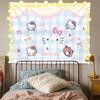 Telón de Fondo para Fotos Lindo Estilo Ins Ilustración Femenina Decoración de Habitación Mesita de Noche Dormitorio Tela Colgante de Pared para Transmisión en Vivo