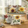 Producto de Amazon Tk Más Vendido Transfronterizo: Sol de Primavera Vintage con Girasoles Rojos y Amarillos y Mariposas en el Aire, Personalizable y Disponible para Mayorista