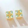 Brincos de Trevo de Quatro Folhas de Jade Natural Grau A com Design Único e Estilo Versátil, Brincos de Jade Que Podem Ser Certificados