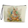 Nueva Bolsa de Cosméticos Conejito de Pascua Estudiante Hogar Cremallera Bolsa de Lavar Transfronteriza Portátil Multifuncional Bolsa de Almacenamiento