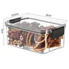 Cozinha multi-grãos macarrão armazenamento jarra nozes doces produtos secos frasco de armazenamento quadrado transparente fivela jarra de armazenamento seco