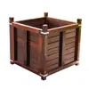 Maceta de Madera Anticorrosiva Caja para Flores Exterior Patio Azotea Especial Caja para Plantar Árboles Maceta Cuadrada Extra Grande Canaleta para Flores Exterior