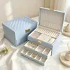 Caja de joyería multicapa, caja de regalo navideño, anillo hecho a medida, caja para collar, pulsera, caja de cuero y terciopelo personalizada con impresión de logotipo