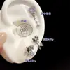 Brilho Explosivo Doce Estilo Cool Brincos Cruz Borboleta Ursinho de Pelúcia Titânio Aço Zircônio Design de Nicho Estrela Brincos Femininos Atacado