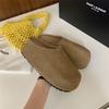 Sandália Petite Aumento de Altura Solado Grosso Birkenstock Preguiçosa, Mules Versáteis de Couro Genuíno Retrô de Bico Fechado