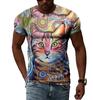 D:\T3 de alta calidad \Imagen de gato de verano Camiseta para hombre Ocio 3D Fábrica de origen