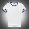 Ropa para actividad familiar padre-hijo de algodón Lycra con cuello redondo y manga corta para hombres jóvenes, color de borde a juego, ropa de jardín para imprimir LOGOTIPO