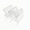 Tarjeta de mesa de doblado en caliente de acrílico transparente tipo L de 3,5 x 5,4 cm, etiqueta de precio de supermercado, regla transfronteriza de comercio exterior
