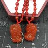 Longma Jewelry Longma Jewelry Colgante Pixiu de Ágata Roja Natural Collar de Pareja Fabricante Venta al por Mayor Incrustación