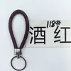 Cordón de cuero simple cuerda redonda PU llavero soporte para llaves de coche accesorio colgante para bolso anillo redondo colgante de regalo