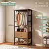 Guarda-roupa de metal estilo aberto, cabideiro de chão para quarto, cabide de roupas doméstico, unidade de prateleira para closet