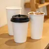 Vasos de papel desechables blanco puro, de una sola capa y doble capa, para té de leche, café y agua potable, engrosados, diseño simple, personalizables con impresión de logo