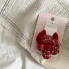 Nova faixa de cabelo vermelha com flor para festival, corda de cabelo para bebê, corda de cabelo, elástico